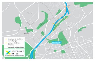 Während der Sperrung des Voltastegs werden umleitende Routen eingerichtet, um die Einschränkungen für Fußgänger und Radfahrer so gering wie möglich zu halten. Während der Sperrung des Voltastegs werden umleitende Routen eingerichtet, um die Einschränkungen für Fußgänger und Radfahrer so gering wie möglich zu halten.